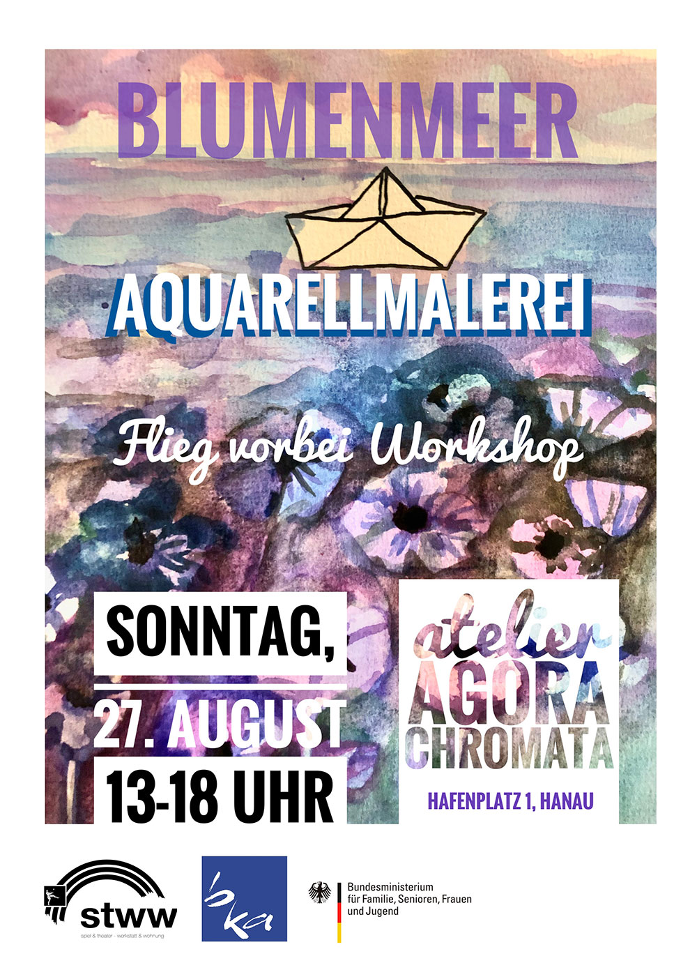 Aquarellmalen BlumenMeer